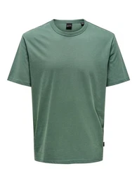T-Shirt Weiches Rundhals T-Shirt Kurzarm ONSSMART Basic Shirt (1-tlg) 6806 in Grn