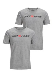 T-Shirt JJECORP LOGO Print Kurzarm 2-er Stck Pack T-Shirt (2-tlg) 3661 in Grau-2