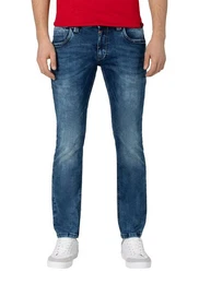 Slim-fit-Jeans Slim Fit Jeans Stretch Denim Hose Stone Wash (1-tlg) 6598 in Blau