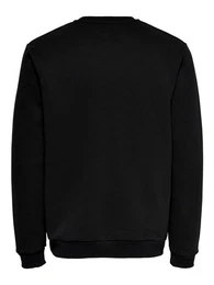 Sweatshirt Basic Sweatshirt Langarm Pullover ohne Kapuze ONSCERES 5428 in Schwarz