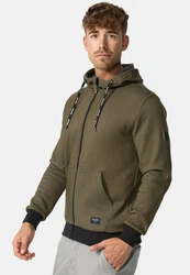 Indicode Sweatjacke INDuff Dunkelgrün/Khaki