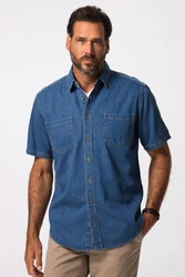 JP1880 Kurzarmhemd Modern Fit Blau/Dunkelblau/Hellblau