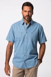 JP1880 Kurzarmhemd Modern Fit Hellblau/Blau