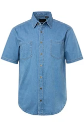 JP1880 Kurzarmhemd Modern Fit Hellblau/Blau
