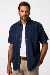JP1880 Kurzarmhemd Modern Fit Dunkelblau/Blau/Hellblau