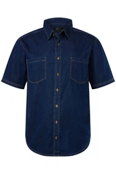 JP1880 Kurzarmhemd Modern Fit Dunkelblau/Blau/Hellblau