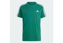 adidas Sportswear T-Shirt ESSENTIALS SINGLE JERSEY 3-STREIFEN Grün/Dunkelgrün