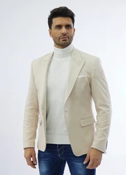 Denim Distriqt Sakko von Denim Distriqt Beige/Khaki/Weiß/Creme