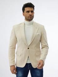 Denim Distriqt Sakko von Denim Distriqt Beige/Khaki/Weiß/Creme