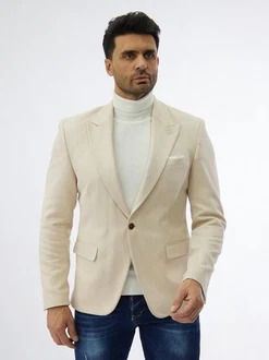 Denim Distriqt Sakko von Denim Distriqt Beige/Khaki/Weiß/Creme