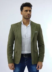 Denim Distriqt Sakko von Denim Distriqt Dunkelgrün/Grün/Khaki