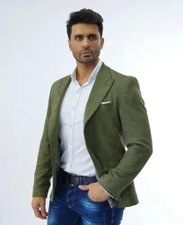 Denim Distriqt Sakko von Denim Distriqt Dunkelgrün/Grün/Khaki