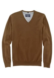 V-Ausschnitt-Pullover Pullover - Casual Fit - V-Ausschnitt - Einfarbig - Braun