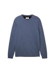 TOM TAILOR Strickpullover basic crewneck knit vintage indigo blue melange