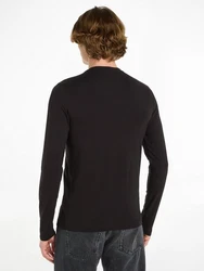 Calvin Klein Langarmshirt STRETCH SLIM FIT LS T-SHIRT Schwarz/Dunkelblau/Braun