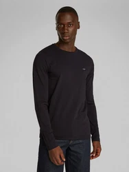 Calvin Klein Langarmshirt STRETCH SLIM FIT LS T-SHIRT Schwarz/Dunkelblau/Braun