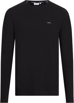 Calvin Klein Langarmshirt STRETCH SLIM FIT LS T-SHIRT Schwarz/Dunkelblau/Braun