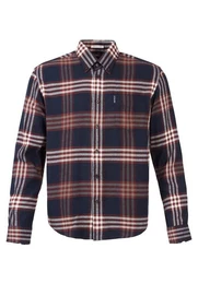Langarmhemd Oversized Brushed Check 3-Finger-Knopfleiste
