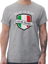 Shirtracer T-Shirt Egal wie geil du bist - ich bin Italiener Grau/Hellgrau/Grün/Gelb/Rosa