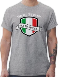 Shirtracer T-Shirt Egal wie geil du bist - ich bin Italiener Grau/Hellgrau/Grün/Gelb/Rosa