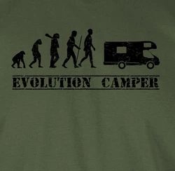 Shirtracer T-Shirt Evolution Camper Outfit Dunkelgrün/Grün
