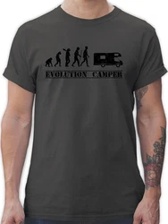 Shirtracer T-Shirt Evolution Camper Outfit Dunkelgrün