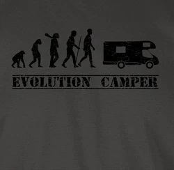Shirtracer T-Shirt Evolution Camper Outfit Dunkelgrün