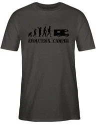 Shirtracer T-Shirt Evolution Camper Outfit Dunkelgrün