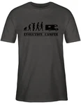 Shirtracer T-Shirt Evolution Camper Outfit Dunkelgrün