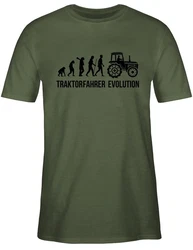 Shirtracer T-Shirt Landwirt Evolution Traktor Dunkelgrün/Grün