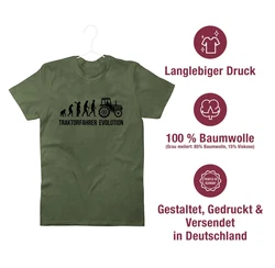 Shirtracer T-Shirt Landwirt Evolution Traktor Dunkelgrün/Grün