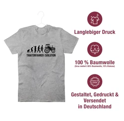 Shirtracer T-Shirt Landwirt Evolution Traktor Rot/Grau
