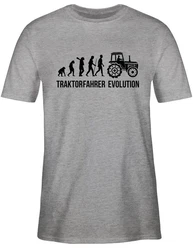 Shirtracer T-Shirt Landwirt Evolution Traktor Rot/Grau
