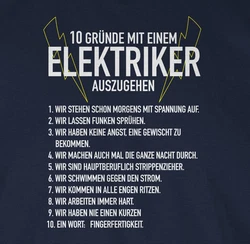 Shirtracer T-Shirt 10 Gründe mit einem Elektriker auszugehen Blau/Lila/Dunkelblau/Silber
