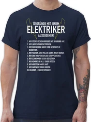 Shirtracer T-Shirt 10 Gründe mit einem Elektriker auszugehen Blau/Lila/Dunkelblau/Silber
