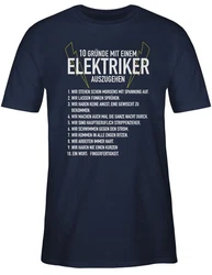 Shirtracer T-Shirt 10 Gründe mit einem Elektriker auszugehen Blau/Lila/Dunkelblau/Silber
