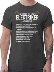 Shirtracer T-Shirt 10 Gründe mit einem Elektriker auszugehen Grün/Khaki/Dunkelgrün/Silber/Rot