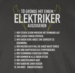 Shirtracer T-Shirt 10 Gründe mit einem Elektriker auszugehen Grün/Khaki/Dunkelgrün/Silber/Rot