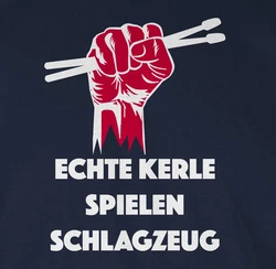 Shirtracer T-Shirt Echte Kerle spielen Schlagzeug Musik Instrument Zubehr Grau/Rosa/Blau/Braun
