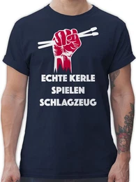 T-Shirt Echte Kerle spielen Schlagzeug Musik Instrument Zubehr