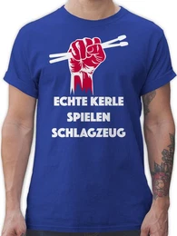 T-Shirt Echte Kerle spielen Schlagzeug Musik Instrument Zubehr