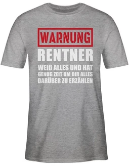 Shirtracer T-Shirt Warnung Rentner der alles weiß I Geschenkideen Rentner Rente Dunkelgrau/Grau/Silber/Rot Shirtracer T-Shirt Warnung Rentner der alles weiß I Geschenkideen Rentner Rente Dunkelgrau/Grau/Silber/Rot