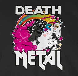 Shirtracer T-Shirt Death Metal Sensenmann Einhorn Rosa/Grau/Dunkelgrau/Orange/Beige
