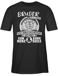 Shirtracer T-Shirt Bruder & Schwester Immer ein Herz & eine Seele Familie 