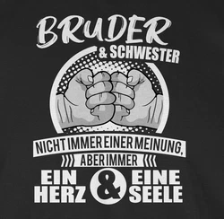 Shirtracer T-Shirt Bruder & Schwester Immer ein Herz & eine Seele Familie 