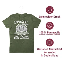 Shirtracer T-Shirt Bruder & Schwester Immer ein Herz & eine Seele Familie Dunkelgrün/Grün