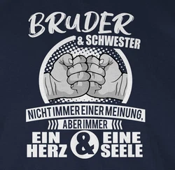 Shirtracer T-Shirt Bruder & Schwester Immer ein Herz & eine Seele Familie Dunkelblau/Hellgrün/Blau