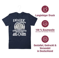 Shirtracer T-Shirt Bruder & Schwester Immer ein Herz & eine Seele Familie Dunkelblau/Hellgrün/Blau