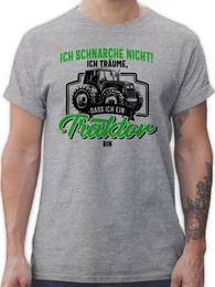T-Shirt Ich schnarche nicht ich trume dass ich ein Traktor bin schwarz bunt Traktor
