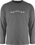 Shirtracer Rundhalsshirt Berge Herzschlag Geschenk Bergliebhaber Bergliebe Apres Ski Party Dunkelgrau/Grau/Hellgrau